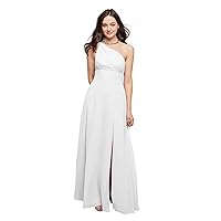 AW BRIDAL Chiffon One Shoulder Bridesmaid Dresses Long Plus Size Formal Dresses for Women Wedding Evening Gown