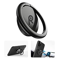 ORIbox Phone Ring Holder Finger Kickstand,Metal Grip Holder for Magnetic Car Mount Compatible with iPhone 12 Pro max/12Pro/12/12 Mini,for All iPhone and Samsung Galaxy, Black