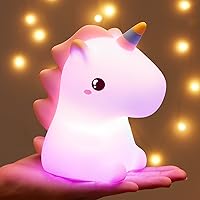 Unicorn Night Lights for Girls Bedroom,16 Colors Cute Night Light for Kids, LED Rechargeable Unicorn Lamp, Unicorn Gifts for Girls Room Decor, Silicone Baby Night Light Kids Night Light Lamp