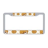 Hibernating Pangolins Funny License Plate Frames US Car Universal Auto Front License Plate Holders Aluminum Protector Silver-Style