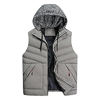 Men's Vests Winter Work Outerwear Hooded Puffer Gilet Vest Fashion Outdoor Sleeveless Puffer Vest Jacke Coat