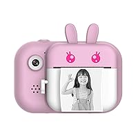 Kids Instant Camera, 1080P 2.4 Inch LCD Display Mini Toy Camera with Print Paper, for 3-12 Years Boys Girls Creative Gifts,Pink