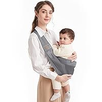 Mumgaroo Toddler Sling Baby Side Carrier, One Shoulder Baby Sling Ergonomically Adjustable Baby Sling Carrier Newborn to Toddler, Quick in & Out Toddler Carrier, One Size Fits All (Solid Color)