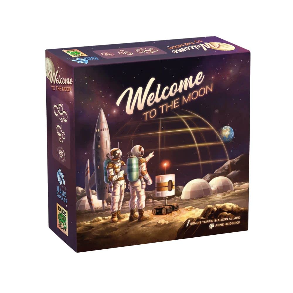 Welcome to... The Moon Board Game | Sci-Fi Strategy Game | Narrative Adventure Game | Ages 10+ | 1-6 Players | Average Playtime 25 Minutes | Made by Blue Cocker Games, Various, (WTMOON01)