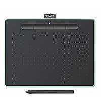 Wacom Intuos Medium Bluetooth Graphics Drawing Tablet, Portable for Teachers, Students and Creators, 4 Customizable ExpressKeys, Compatible with Chromebook Mac OS Android and Windows - Pistachio