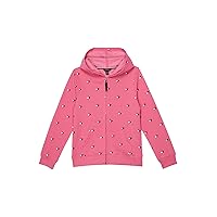 Tommy Hilfiger Girls' Logo Sweatshirt, Fleece Hoodie with Full-Zip Front & Pockets