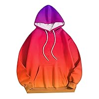 Zip Up Hoodie Men,Big Tall Long Sleeves Tie Dye Hoodie For Men Basic Fleece Gradient Sweatshirts Pocket Pullover