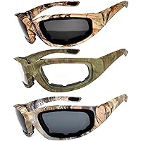 3 Pack Motorcycle Riding Glasses, Padded Sport Sunglasses, Assorted Colors for Men and Women