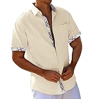 Men's Funny Casual Caribbean Shirts Hawaiian Tropical Cruise Summer Graphic Button Down Short Sleeve Beach Party Golf