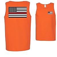 Fire Department American Flag USA Patriotic Front and Back Mens Tank Top