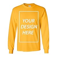 Long Sleeve Adult T-Shirt Add Your Own Text Design Custom Personalized