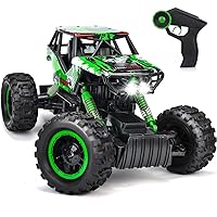 DOUBLE E 1:12 Scale Large Remote Control Car Monster Trucks for Boys with Head Lights 4WD Off All Terrain RC Car Rechargeable Vehicles Xmas Gifts for Kids
