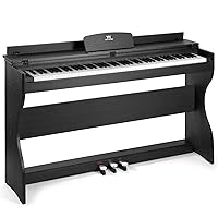 MUSTAR Electric Piano 88 Keys, Digital Piano, Electric Piano with Piano Stand, 3 Pedal Adapters, 2 Headphone Jacks, LCD Screen, USB/MIDI, Piano for Beginners