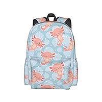 Axolotl Backpack Large Laptop Backpack Lightweight Backpack Casual Daypack School Bag for Kids Teen Boy Girl