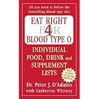 Eat Right for Blood Type O Individual Food, Drink and Supplement Lists : Individual Food, Drink and Supplement Lists Eat Right for Blood Type O Individual Food, Drink and Supplement Lists : Individual Food, Drink and Supplement Lists Paperback