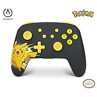PowerA Wireless Nintendo Switch Controller - Pikachu Ecstatic, AA Battery Powered (Battery Included), Nintendo Switch Pro Controller, Mappable Gaming Buttons, Officially Licensed by Nintendo