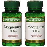 Nature's Bounty Magnesium 500 mg Tablets 100 ea (Pack of 2)