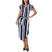 Black and White Dress for Women Plus,Ladies Temperament Casual Sexy V Neck Square Printed Mid Length Dress Wome