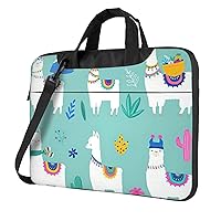 Alpaca Llama Print Large Capacity Portable Crossbody Cute Laptop Bag For Women Men, 13 14 15.6 in