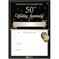 50th Wedding Anniversary Invitations with Envelopes (Pack of 30) - 50th Wedding Anniversary Invites Cards