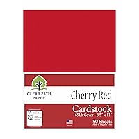 Clear Path Paper - Cherry Red Cardstock - 8.5 x 11 inch - 65Lb Cover - 50 Sheets