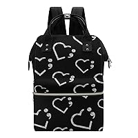 Semicolon Suicide Prevention Durable Travel Laptop Hiking Backpack Waterproof Fashion Print Bag for Work Park Black-Style