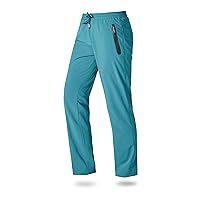 Boladeci Men's Hiking Pants Lightweight Quick Dry Elastic Waist with Drawstring Zip Pockets Jogging Fishing Pants Sweatpants