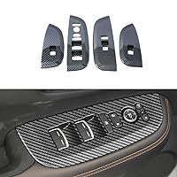 4PCS ABS Carbon Fiber Style Car Door Window Glass Rise Lift Down Control Switch Panel Cover Interior Trim Accessories Fit For Honda 2023 2024 HR-V HRV