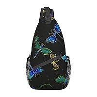 Dragonfly Sling Backpack, Multipurpose Travel Hiking Daypack Rope Crossbody Shoulder Bag