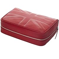 Luxury Leather Large Cosmetic Bag Red