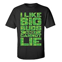 Funny I Like Big Buds Adult Unisex Short Sleeve T-Shirt-Black-Small