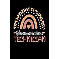Telecommunications Technician Rainbow leopard Appreciation: Lined Notebook / Journal Gift , 120 Pages , 6X9 ,Soft Cover , Matte Finish