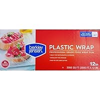 Professional Plastic Wrap with Cutter Slide 3000 Foot X 12 Inches Food Service Film