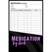 Medication Log Book: Simple Personal Medication Tracker, Monitor Daily Medication Log Book, Medicine Dosage Record Book, Medicine Tracker Record