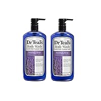 Dr. Teal's Lavender Body Wash Gift Set (2 Pack, 24oz Ea.) - Soothe & Sleep Lavender with Essential Oils Blended with Pure Epsom Salt - Ease Aches & Pains, Alleviate Daily Stress at Home