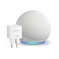 Echo Dot (5. Generation, 2022) | Weiß + Meross Matter Smart Steckdosen, Funktionert mit Alexa - Smart Home-Einsteigerpaket