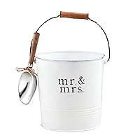 Mud Pie Mr Mrs Ice Bucket Set,White