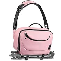 Camera Sling Bag,Waterproof Camera Case with Tripod Holder,DSLR/SLR/Mirrorless Camera Bags Crossbody for photographers-Pink