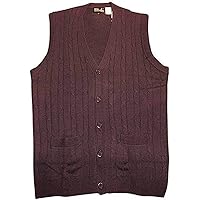 D'Avila 100% Acrylic Big and Tall Sleeveless Cable Knit Cardigan Vests