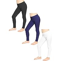 Girl's Pack of 3 Oh So Soft Footless Leggings | Size 2-14 | Made in The USA
