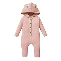 Boys Girls Long Sleeve Ribbed Solid Color Button Romper Newborn Bodysuits Toddler Boys Fall Outfits