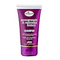 Difeel Pomegranate & Manuka Honey Sulfate-Free Shampoo TRAVEL SIZE 2.5 oz - Strengthens & Moisturizes Damaged Hair, Boosts Curl Defintion and Shine