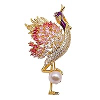 JYX Pearl Brooch Pin for Women Freshwater Pearl Brooch Scraf Pin Pendant