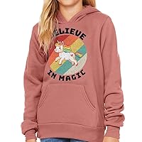 Believe in Magic Kids' Sponge Fleece Hoodie - Retro Kids' Hoodie - Unicorn Hoodie for Kids