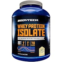 BODYTECH Whey Protein Isolate Powder - with 25 Grams of Protein per Serving & BCAA's - Ideal for Post-Workout Muscle Building & Growth, Contains Milk & Soy - Vanilla (5 Pound)