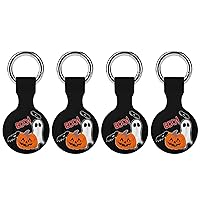 Boo Halloween Soft Silicone Case for AirTag Holder Protective Cover with Keychain Key Ring Accessories