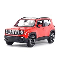 Scale Model Cars 1:24 Scale High Imitation Alloy Model Car for Jeep Renegade SUV Metal Car Toy Diecast Car Toy Car Model (Color : Red)