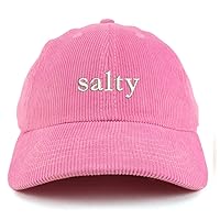 Trendy Apparel Shop Salty Embroidered Cotton Corduroy Unstructured Baseball Cap