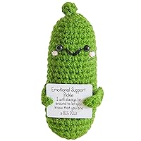 Mini Funny Positive Potato,Soft Wool Knitting Toy 3 Inch Cute Crochet Doll with Positive CardDecoration Encouragement Support for Birthday Room Decor (1A-pickle-1PCS)