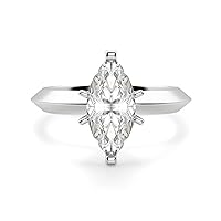 Riya Gems 2 CT Marquise Moissanite Engagement Ring Wedding Bridal Ring Sets Solitaire Halo Style 10K 14K 18K Solid Gold Sterling Silver Anniversary Promise Ring